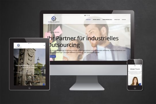 Website EM Industry Services Solingen