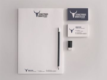 Screenshot des Corporate Designs von Tierarztpraxis Sarah Steeger (Logo, Visitenkarte und Briefbögen)